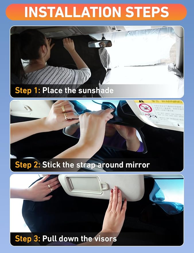 EcoNour Windshield Sunshade Compatible for Nissan Kicks 2018-2022 2023 2024, Sun Visor for Front Windshield & Window Sun Shade Cover, UV Heat Blocker & Protector, Car Accessories