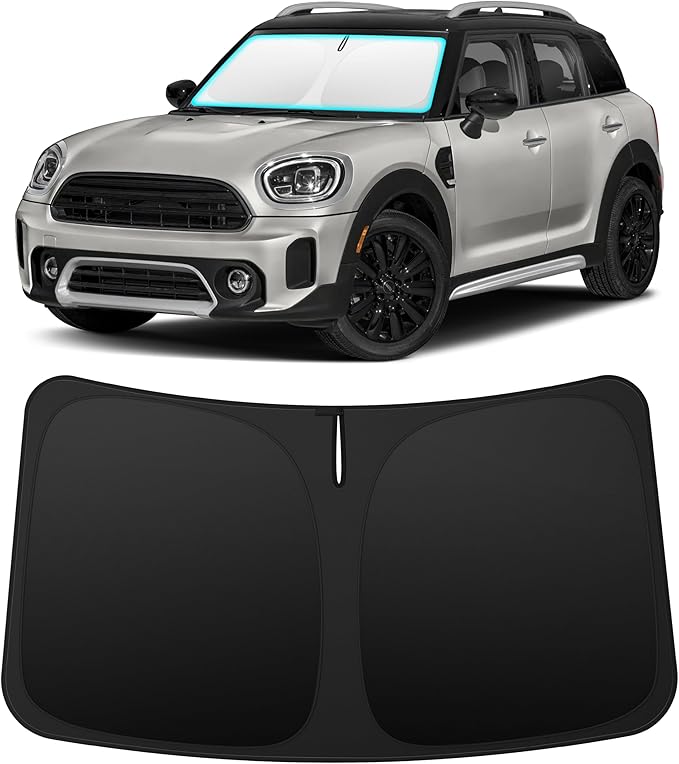 INSAUTO Custom Fit Windshield Sun Shade Accessories for 2017-2026 Mini Countryman Cooper F60, Foldable Front Window Sunshade, UV & Heat Reflector, Keeps Interior Cool, Includes Storage Bag