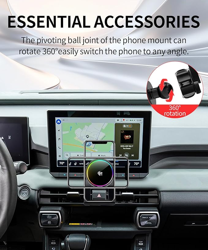 Qi2.2 25W Magnetic Car Mount Charger for 2026 Toyota RAV4 / Hybrid Accessories, for Fast Charging Cell Phone Holder Fixed Clip with Cooling Fan ＆54W Fast Adapter