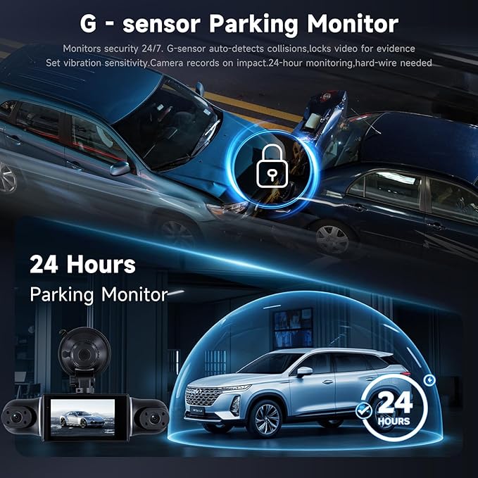 4 Channel Dash Cam Front and Rear Inside 360° Dash Camera for Cars 4 Channel Dash Cam Front and Rear Inside,IPS 4K/2K Dash Camera WiFi APP,G-Sensor 24/7 Parking Mode,170° Loop Recording