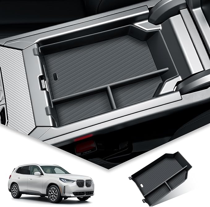 BIBIBO 2025 2026 X3 Center Console Organizer for 2025 2026 BMW X3 G45 (30 xDrive/M50 xDrive) Console Tray 2025 2026 BMW X3 G45 Insert Glove Pallet Organizer