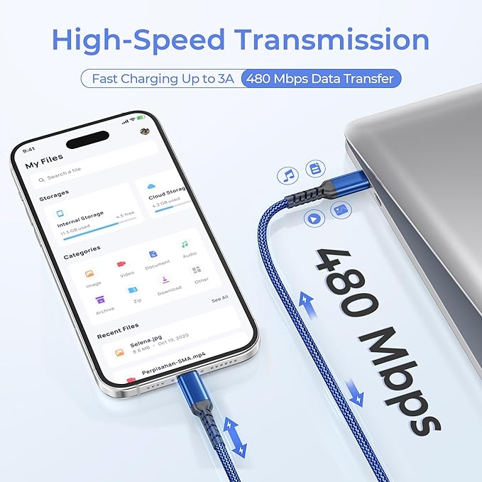 Basesailor USB C to Lightning Charger Cable 6.6ft with USB A Adapter,iOS Type C Power Delivery PD Fast Charging Cord for iPhone 11 12 13 14 Mini Pro Max,SE,iPad 8th 9th Generation