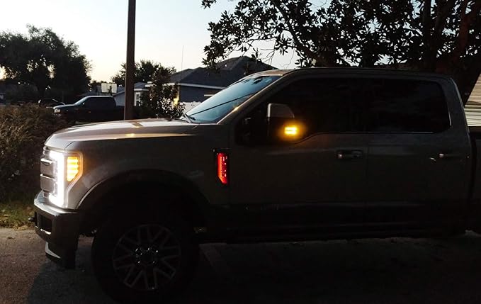 iJDMTOY Sports Red LED Background Illumination Kit Compatible with 2017-2021 Ford F250 F350 F450 Super Duty Side Fender Chrome Emblem