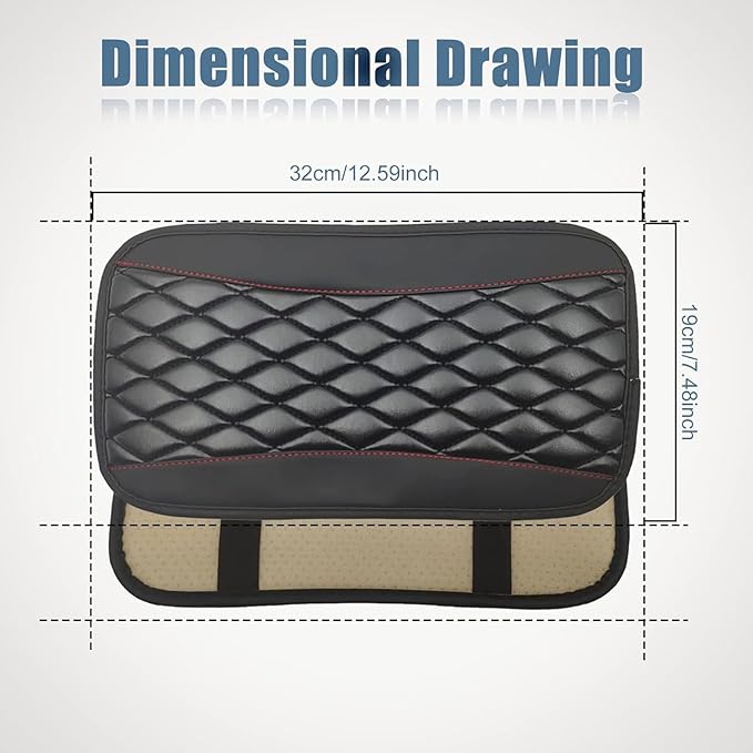 Leather Car Center Console Armrest Pad for Toyota Tacoma 2005-2023, Auto Armrest Cushion, Waterproof Seat Box Cover Protector, Vehicle Interior Decor Accessories, Blue