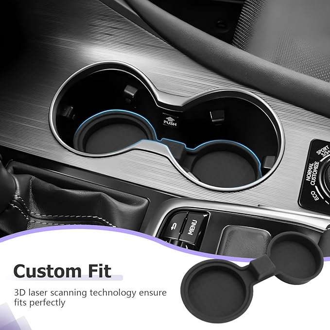 LUWU 2025 2026 RX350 Center Console Cup Holder Compatible with 2024 2025 2026 Lexus RX350/RX450/RX500 Accessories Premium Silicone Cup Holder Mat Spill-Proof, Easy Install & Clean, Black