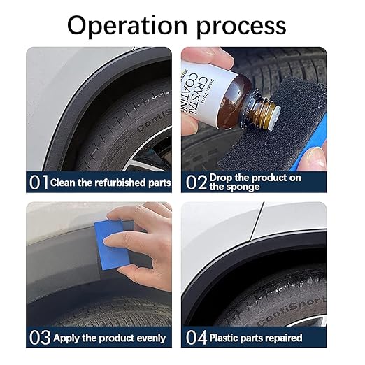 3Pcs Crystal Coating for Car, Plastic Parts Crystal Coating, Cristal para PláStico Del Carro for Car, Great Gloss Protection, Long Duration Refurbish Agent with Spong
