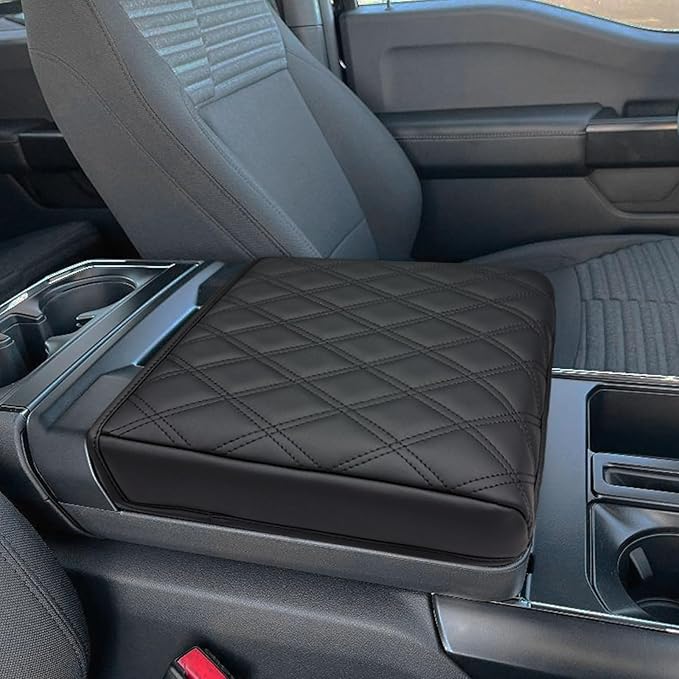 Xaido Center Console Cover for 2021-2025 2026 Ford F150 & 2022-2025 2026 F150 Lightning Work Surface Console Accessories, Leather Armrest Protector Pad (Only fit for Work Surface Console)