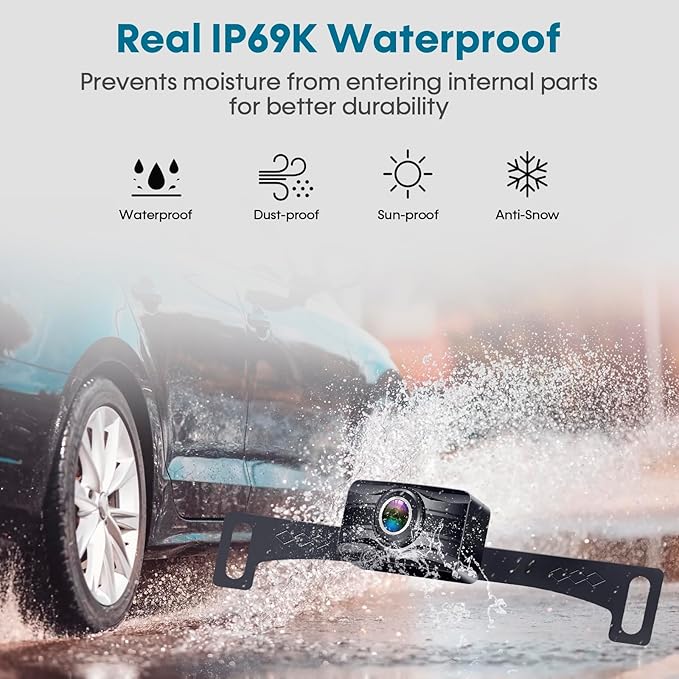 Wireless Backup Camera with 5-Inch HD Screen: 1080P Rear View Camera, Waterproof Night Vision, Easy Install for Cars, Trucks, RVs & Trailers - Clear Parking Assist System
