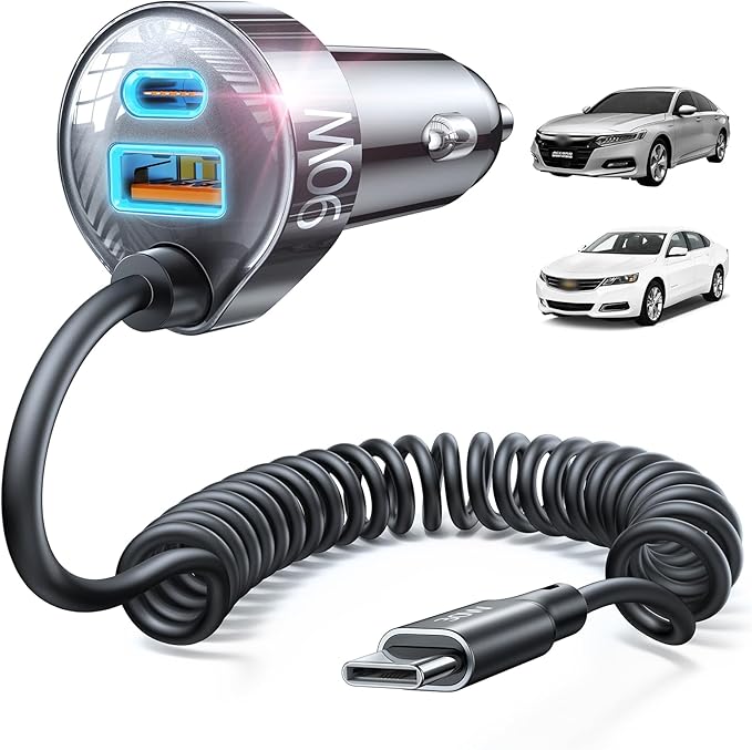 LISEN 90W for iPhone 17 16 15 Pro Max Car Charger USB C Fast Charge,Super Fast for iPhone 17 16 Car Charger USB C Adapter for iPhone 17e 16 15 Pro Max Plus Air,Samsung Galaxy S26 Ultra, Android,72inch