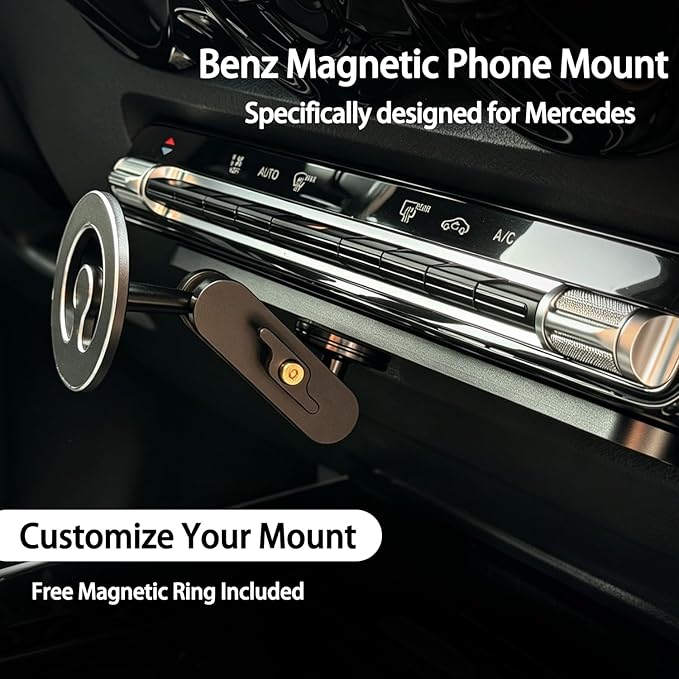 360° Rotation MagSafe Car Phone Mount for Mercedes-Benz 2025 G-Class, 2020-2025 GLE GLS GLA EQA CLA, 2019-2025 GLB EQB A/B-Class, AMG & Maybach,Original Fit No-Drill Installation Accessories