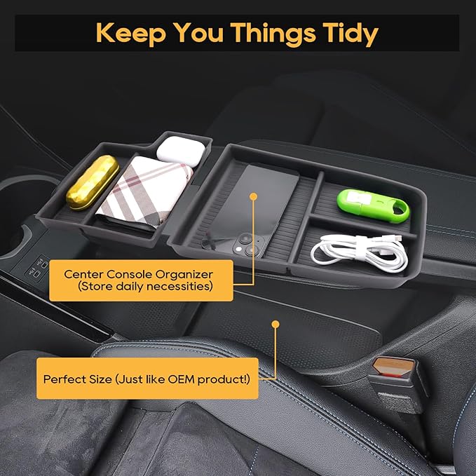 LFOTPP for BMW X1 U11 Center Console Organizer for 2023 2024 2025 2026 BMW X1 U11 Middle Armrest Storage Tray Insert, OEM Fit, Non-Slip Waterproof Interior BMW X1 U11 Accessories
