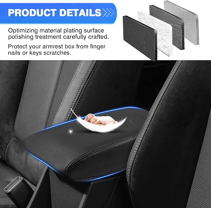 Autorder Center Console Cover for 2025 2026 Forester Accessories Armrest Cover Anti-Scratch Middle Console Pad Leather Armrest Protector