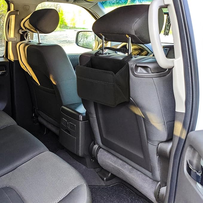 iplusmile Car Storage Hanging Bag Collapsible Trash Bin Foldable Garbage can Organizer for Backseat with Multiple Pockets 5.3X6.7X5.3 Inches Car Bag Organizer for Travel and Daily Use