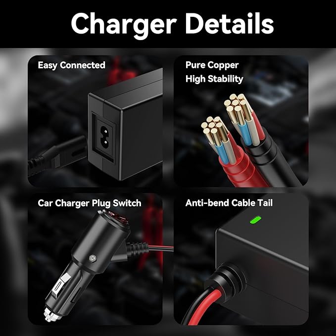 Charger Cable for NOCO Jump Starter Compatible with NOCO GB70 GB150 GB250+ GB251+ GB500 GB500+ Genius Boost Ultra Safe Lithium Jump Starter Battery 14V 56W Power Adapter Cord
