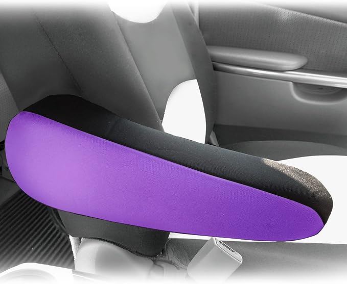 FH Group Flat Cloth Fabric Purple Armrest Cover Semi-Universal Fit, One Pair Purple