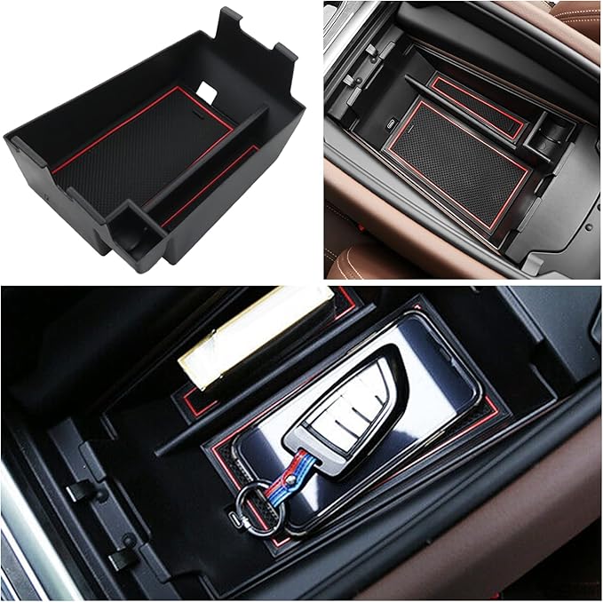 Ruiya 2020-2026 X5/X6/X7 Center Console Organizer for BMW X5/X6/X7 2026 Accessories ABS Material Middle Console Organizer Compatible with 2020 2021 2022 2023 2024 2025 2026 BMW X5/X6/X7