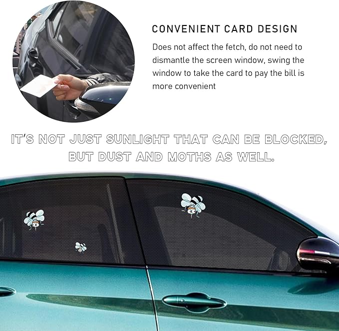 2 PCS Window Shades, Auto Front Rear Side Sun Shades for Block Heat & UV Protection, Breathable Mesh Baby Screen Covers, Universal Car Accessories (Back)