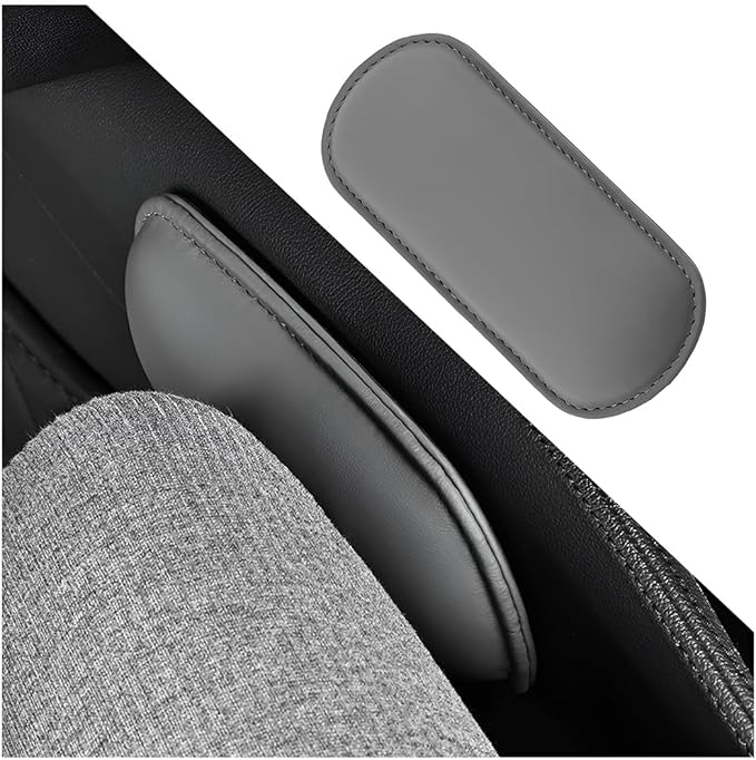 Mandark Car Knee Cushion Pad, Leather Memory Foam Vehicle Door Armrest Pillow for Leg Elbow, Comfort Auto Interior Center Console Thigh Support Mat Accessories, Universal for Most Cars (Gray)