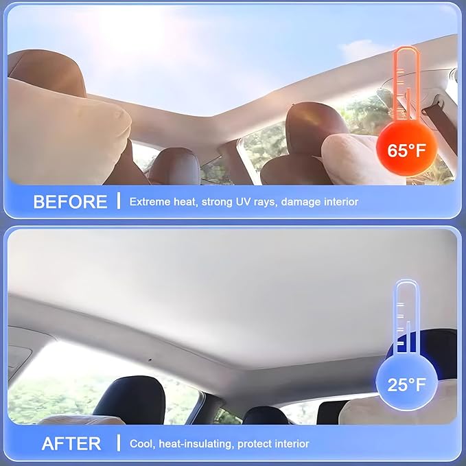 Glass Roof Sun Shade Compatible with Tiguan Accessories 2010-2017, Foldable One-Piece Sunshade Roof, Heat Insulation Sun UV Protection Car Sunroof Sunshade