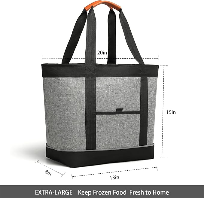Insulated Cooler Bag Reusable Grocery Tote Bags Transport Large Lunch Box for Women