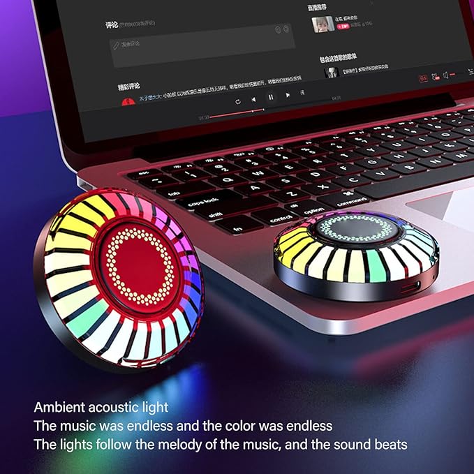 2Pcs Interior Car Lights, 32 Bits Color Changing App Control Magnetic Music LED Rhythm Light for Parties Stages Bars Weddings KTV Family Gatherings DIY Space