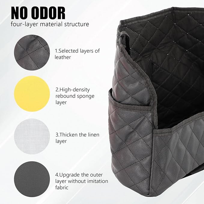braxan Car Purse Holder Between Seats, Large Capacity Purse Holder for Car, Storage Bag for Backseat Pet Kid Barrier, Universal for SUV, Truck, RV (Black)