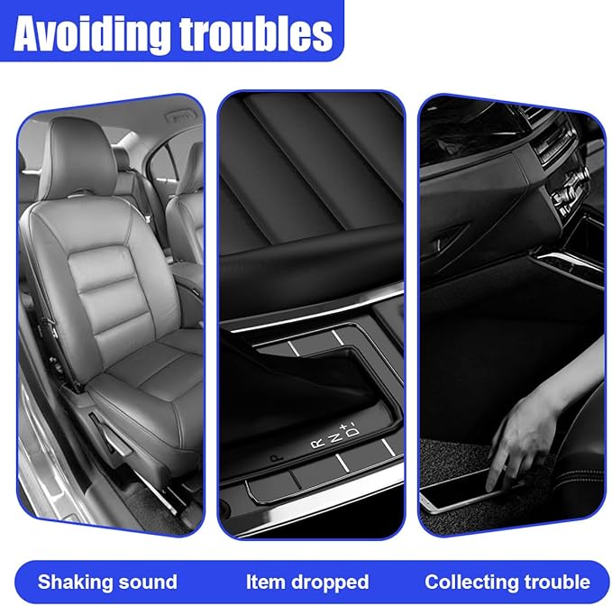 2PCS Car Seat Gap Filler Organizer, Car Center Console Side Plug with Storage Slot Prevent Falling, Multifunctional Vehicle Interior Phone Holder Accessories for Cars, Trucks, SUVs (Black)