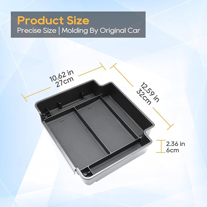 Center Console Organizer for 2021-2026 Chvey Tahoe(LS/LT/Z71) & 2021-2026 Suburban(LS/LT/Z71) &2021-2026 GMC Yukon/Yukon XL(Elevation/AT4) Armrest Storage Accessories-Not Fit For Power-Sliding Console