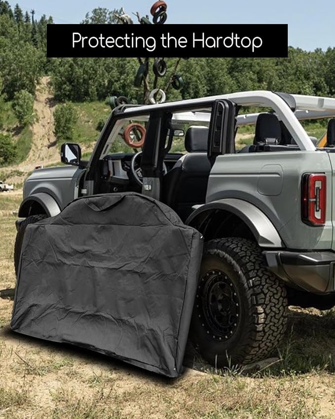 Upgraded Car Hard Top Storage Bag Fit for Ford Bronco 4 Door 2021 2022 2023, Roof Panel Over Rear Row Seat, Portable Panel Storage Bag, Top Panel Protector Bag with Handle