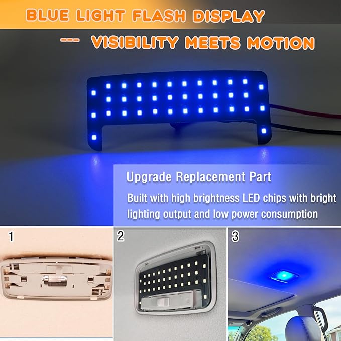 ZDEEROTO Interior LED Light Kit - 6000K Super Bright Blue LED Map/Dome Lights, Adjustable Brightness Bulb Kit for Toyota Tacoma｜for 4Runner｜for FJ Cruiser｜for Rav4｜Prius｜Corolla