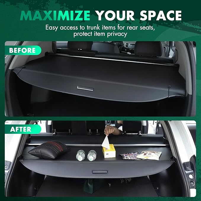 Cargo Cover for 2018-2023 Fit for Volkswagen Tiguan 1.4L 2018-2023 Fit for Volkswagen Tiguan 2.0L Retractable Rear Trunk Cargo Shade Luggage Security Cover Shielding Waterproof
