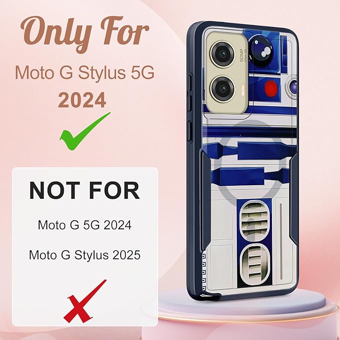 for Moto G Stylus 5G 2024 Case - Compatible with MagSafe Women Girls Boys Cute Magnetic Phone Cover Cool Blue Unique Heavy Duty Shockproof Design for Motorola Moto G Stylus 5G 2024 Cases