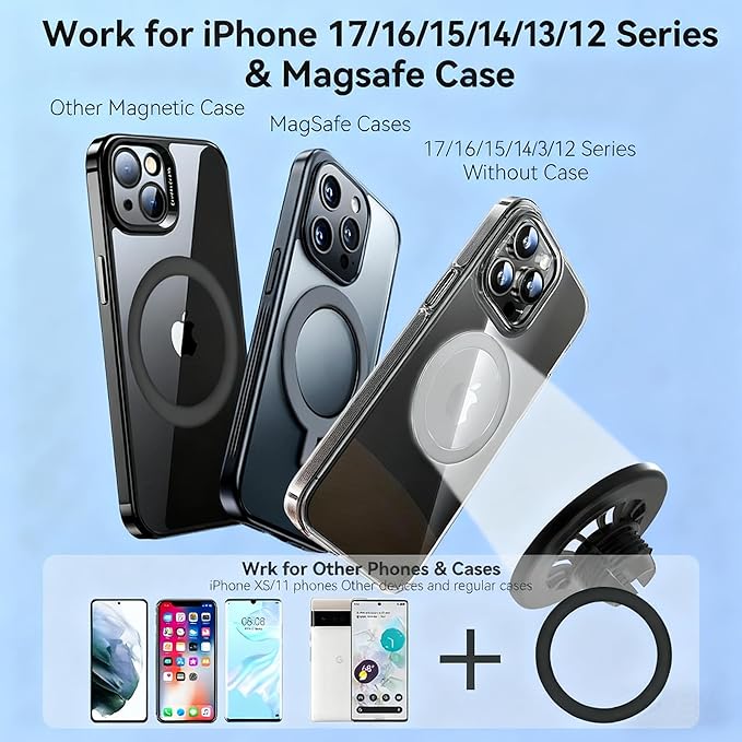 CLEC Fits for Magsafe Car Phone Holder Mount for Volvo XC90 2016-2025 Magnetic Phone Holder Adjustable for Car Vent for iPhone 17/16/15/14/13/12 Series Magsafe Case All Phones