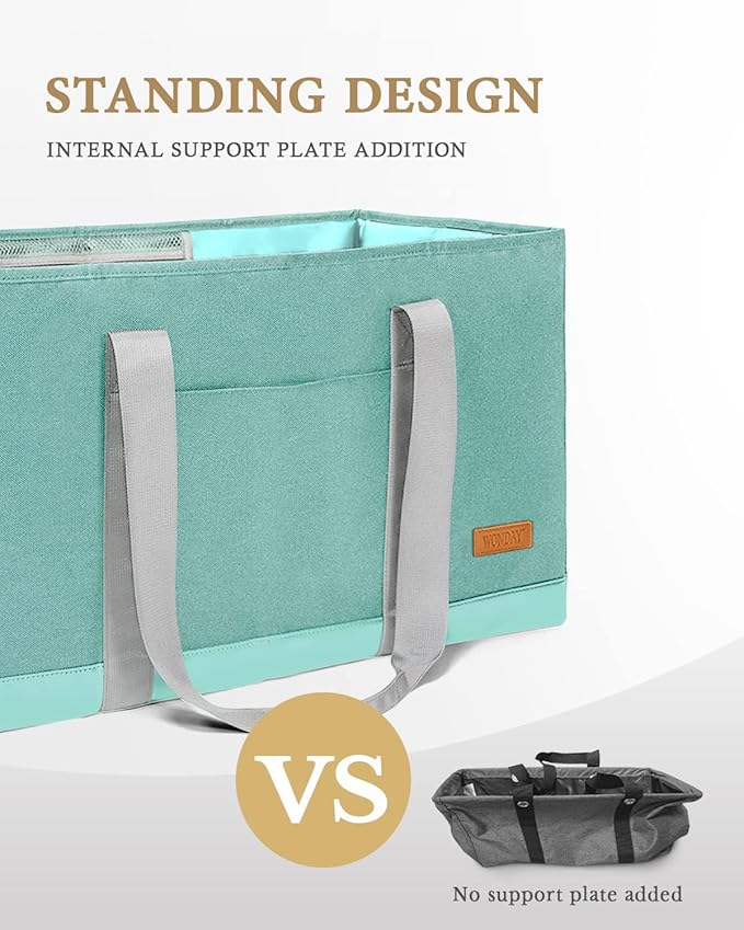 WONDAY Extra Large Utility Tote Bag - Standing Reusable Grocery Bag with Handle