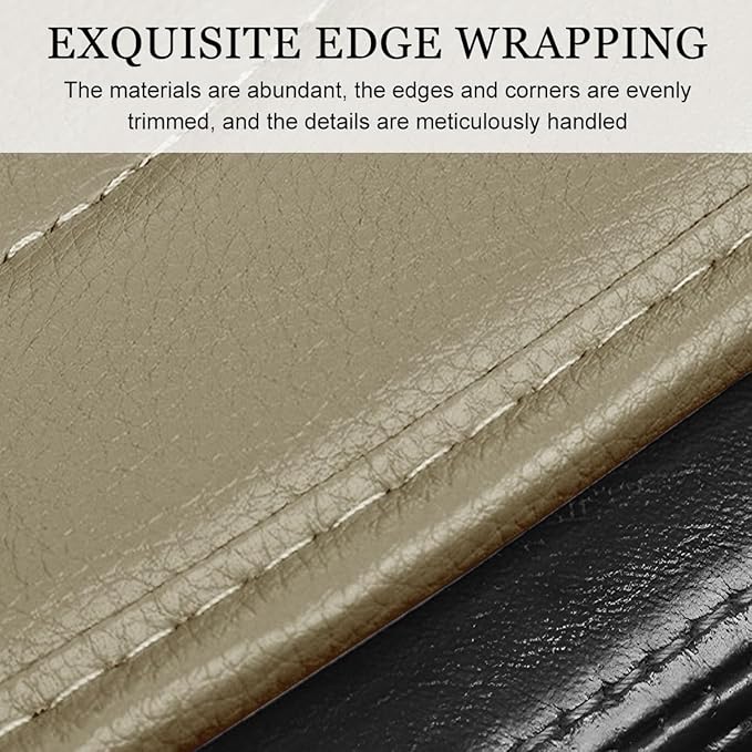Car Seat Cushion, Leather Soft Breathable Non-Slip Vehicle Front Driver Seat Cover Pad, Comfortable Auto Interior Chair Protector Cushion, Universal for Truck SUV Sedan (Beige)