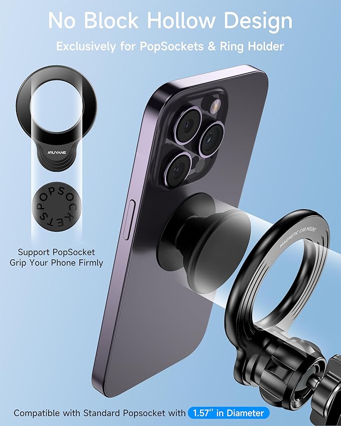 Compatible with Magsafe Car Mount, Magnetic Phone Holder [Strongest Magnets],2 in 1 Super Stable Dashboard & Air Vent Car Phone Mount Fit for iPhone 14/14 Pro/14 Max/13/13 Pro