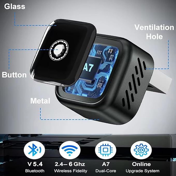 Wireless Carplay Adapter 2in1, 2026 Upgrade Wired to Wireless for CarPlay/Android Auto, WiFi 6 Mini Plug & Play, USB/Type C, Smart Button Dongle Auto-Connect for iPhone iOS 10+ Android 11+