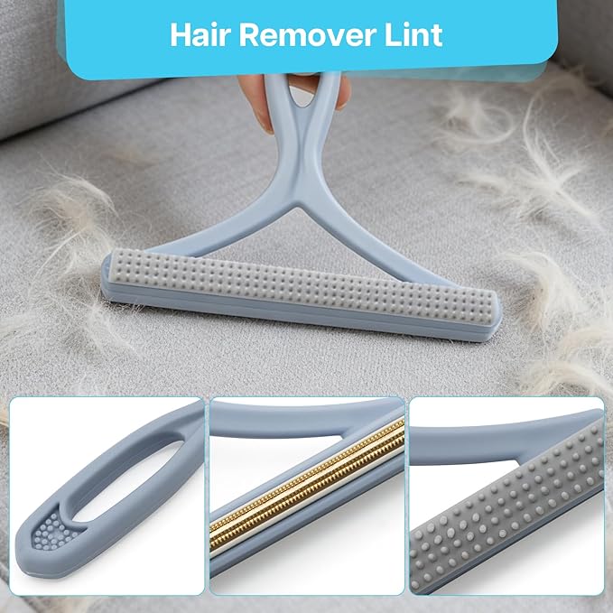 3 PCS Carpet Rake for Pet Hair Removal, Reusable Pet Hair Carpet Rake with 54” Adjustable Long Handle, Pet Hair Remover Scraper Rake Carpet,Dog Hair Broom for Rugs,Mats,Couch and Furniture.