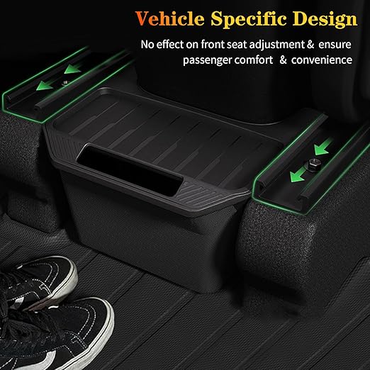Model Y Trash Can Rear Center Console Organizer Compatible for Tesla Model Y 2020-2025, 2nd Row Seat Rear Bin TPE Backseat Storage Box Middle Air Outlet Garbage Can with Anti-Slip Lid Cover