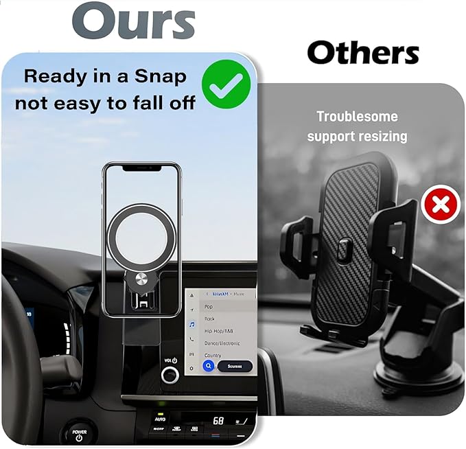 Car Phone Holder for Toyota Camry LE/SE 2025 2026 Accessories Apply to 8 Inch Touch Screen Fixed Clip MagSafe Cell Phone Mount Hands-Free 360° Rotation