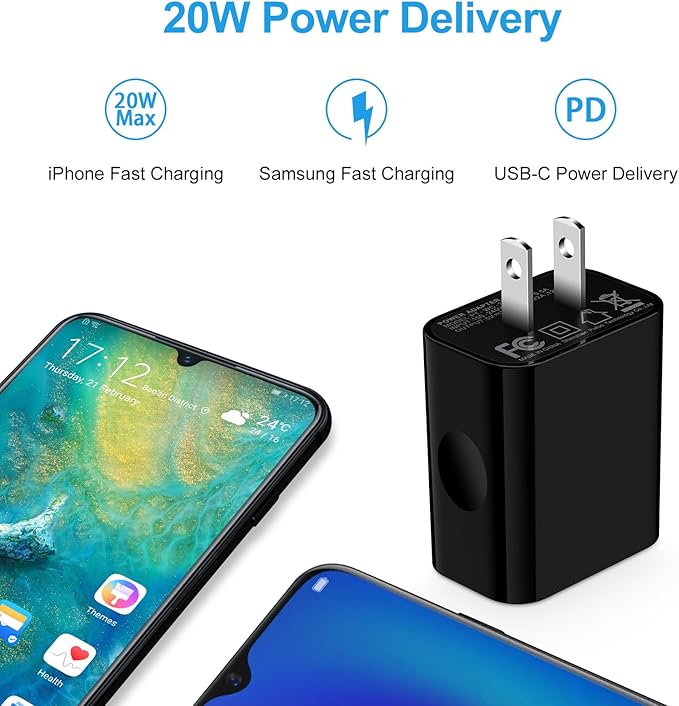 Android Fast Charging Block for Motorola razr 2025/Edge 2024,Moto G Stylus 2025,G Power (2026),razr 50 Ultra,20W USB C Wall Charger Brick Type C Charging Plug for Samsung Galaxy Z Flip 6/A15/A35/S24