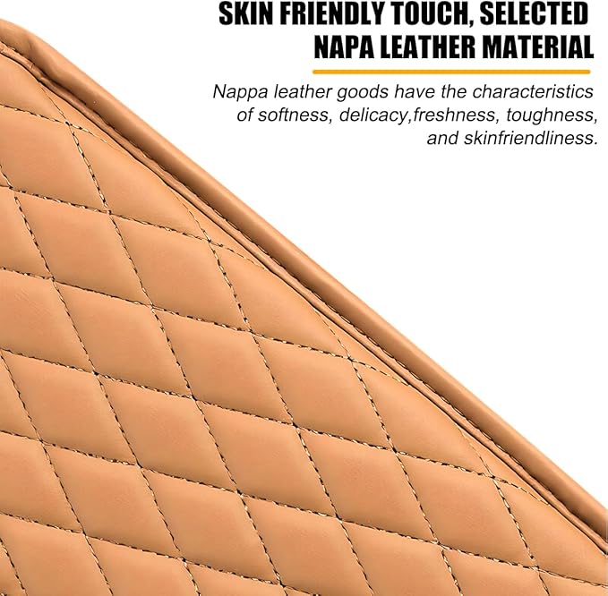 Mandark Car Center Console Cover, Microfiber Leather Vehicle Armrest Protector Cushion with 2 Storage Bags, Auto Interior Arm Rest Seat Box Pad Accessories, Universal for SUV, Sedan, Truck (Orange)