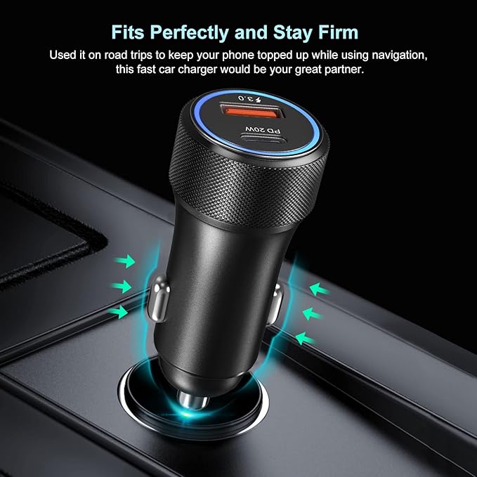 USB C Car Charger 5 Pack, Bangfun 36W Dual Port PD&QC 3.0 Fast Charging 12V USB Car Charger Cigarette Lighter Adapter Plug for iPhone 15 14 13 12 11 Pro Max SE,iPad,Samsung,Pixel(Black)
