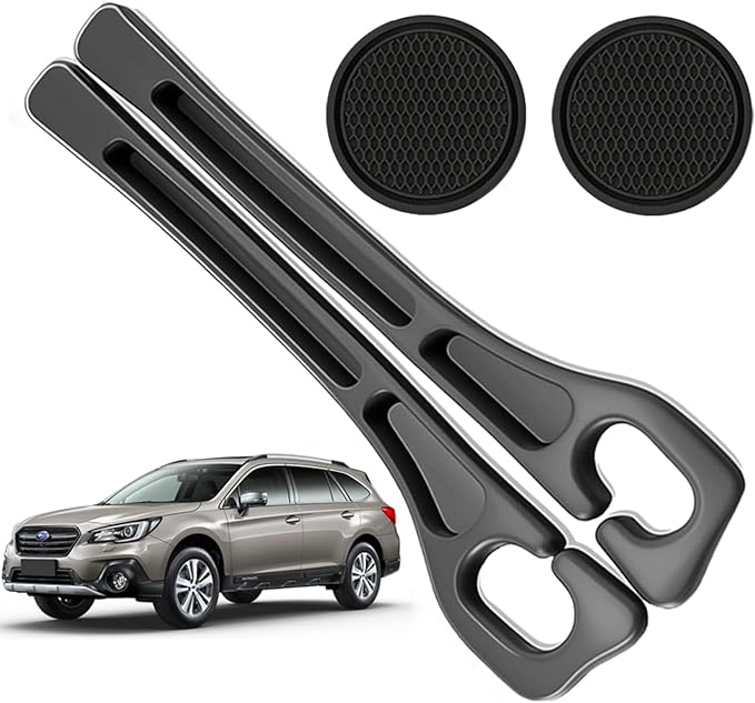 Car Seat Gap Filler Organizer Compatible with Subaru Outback Accessories Seat Gap Plug Blocker with Storage Slot Non-Slip Car Cup Holder Coaster Black