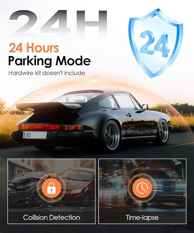 4 Channel Dash Cam 360° View, 2K Car Dash Cam Front and Back, 4-Way Front Rear Inside Recording, APP Control, 8 IR Night Vision, Parking Monitor, G-Sensor, Free 64GB TF Card