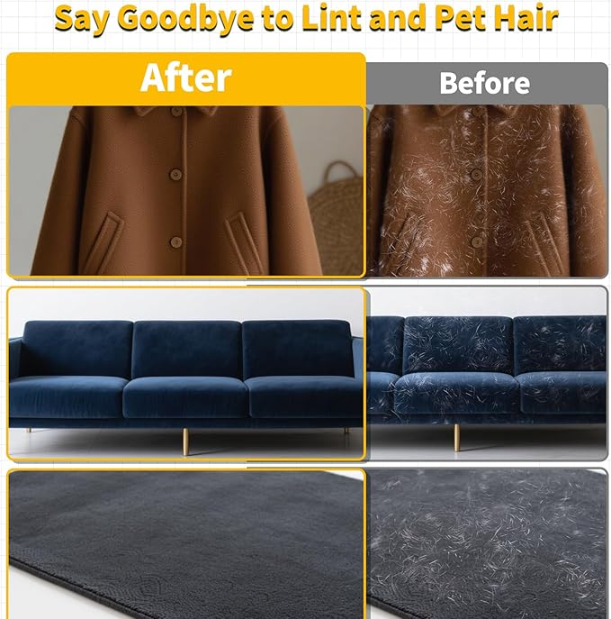 Pet Hair Removal Glove for Dogs & Cats, Newly Upgraded Reusable Electrostatic Pet Hair Glove, Magic Brush Pet Hair Remover Tool for Clothing, Couch, Carpet, Car Seat