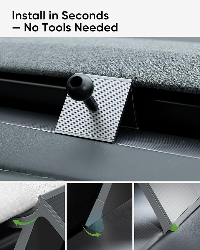 TEMAI MagSafe Phone Mount Dedicated for Tesla Model Y 2025 (Juniper) ONLY - No Damage Silicone - Fits iPhone 17 16 15 Pro Max - [Specifically for Center Vent Position]