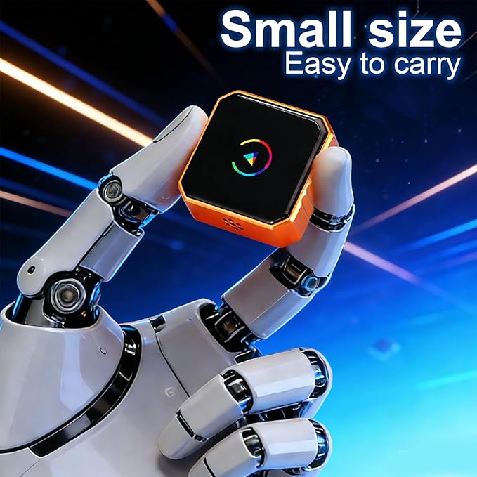 Mini Wireless for Carplay Adapter for iPhone & Android Auto, USB Plug & Play, Zero Delay Wireless 2 in 1 Adapter, Bluetooth Wi-Fi Pairing Allows for Easy Access to Navigation, Voice Control Etc