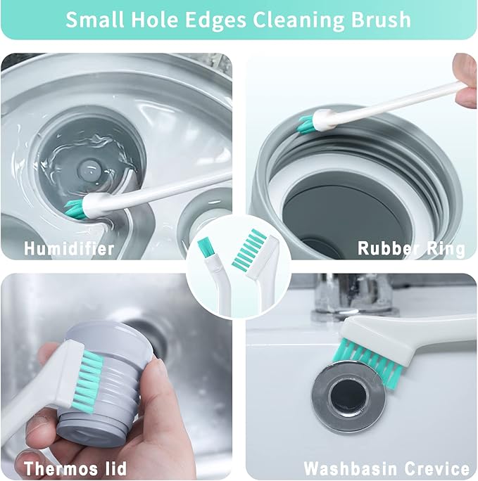 Lumkew Small Cleaning Brush Tight Spaces, 8pcs Crevice Cleaning Brushes Tool for Household Use, Tiny Cleaning Brush Mini Parts Humidifier Toaster