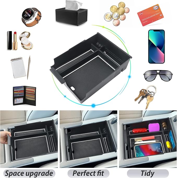 SKTU for 2023 2024 2025 Hyundai Palisade Center Console Organizer 2023 2024 2025 Palisade Center Console Tray 2023 2024 2025 Palisade Accessories Armrest Box with Coin and Sunglasses Holder (White)